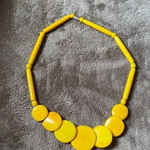 Vintage bone Vibrant Yellow Statement Necklace